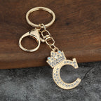 Rhinestone Letter Keychain Charm