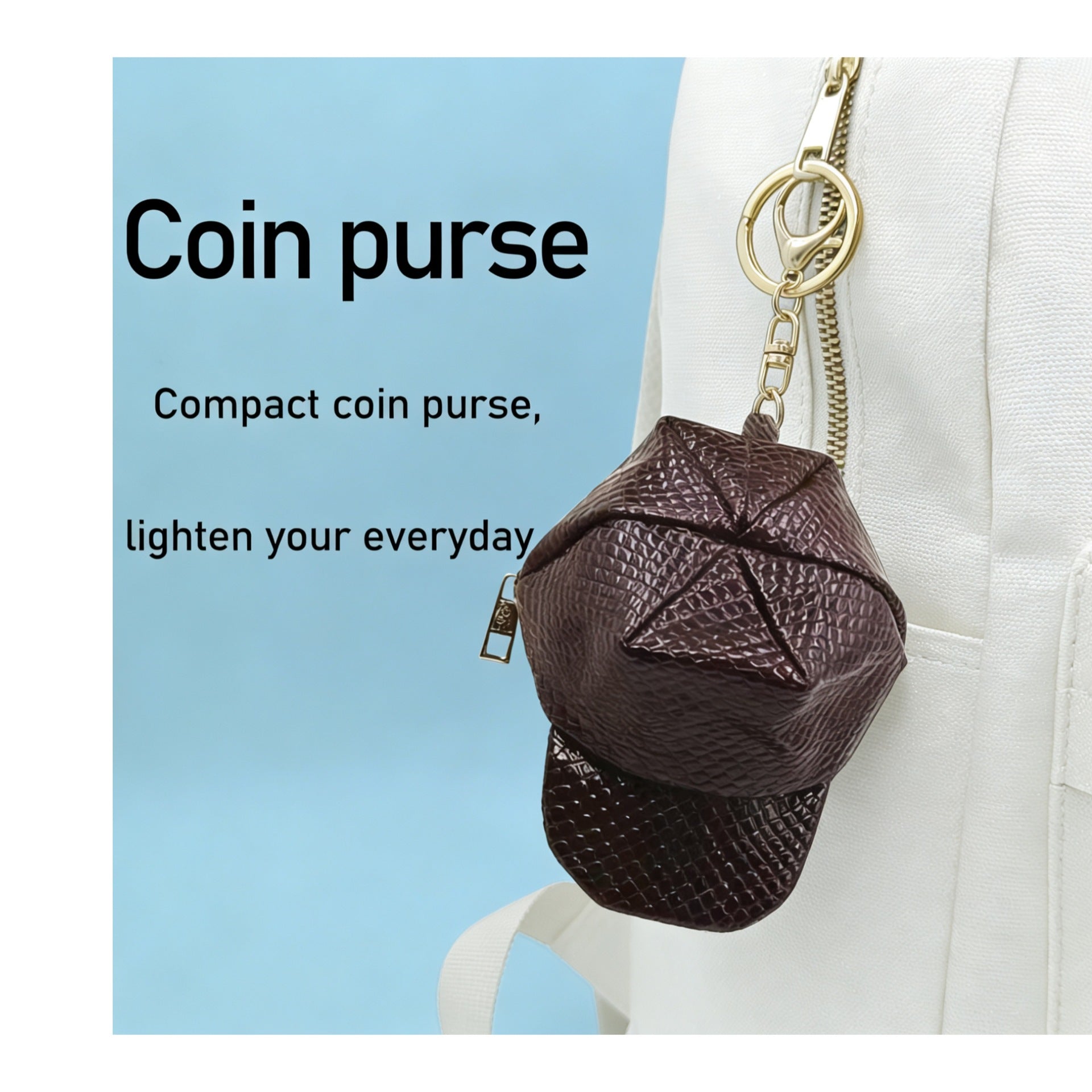 Cap Zipper Keychain Pouch