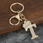 Rhinestone Letter Keychain Charm
